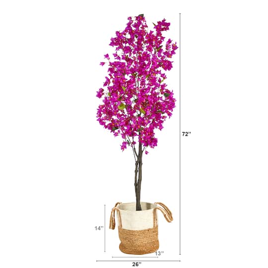 6ft. Artificial Bougainvillea Tree with Basket